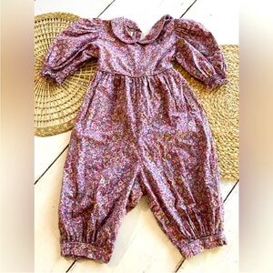 Strasburg Pink and Purple Jumpsuit with Puffed Sleeves